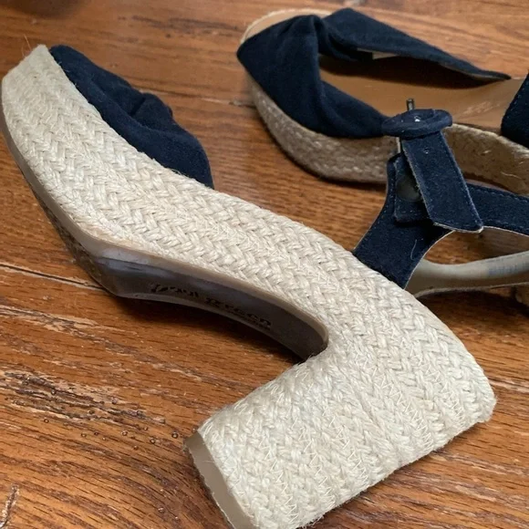 Paul Green Harper Black Suede Platform Sandals Women’s Jute Wrap Heels Size 7.5 - Picture 3 of 14